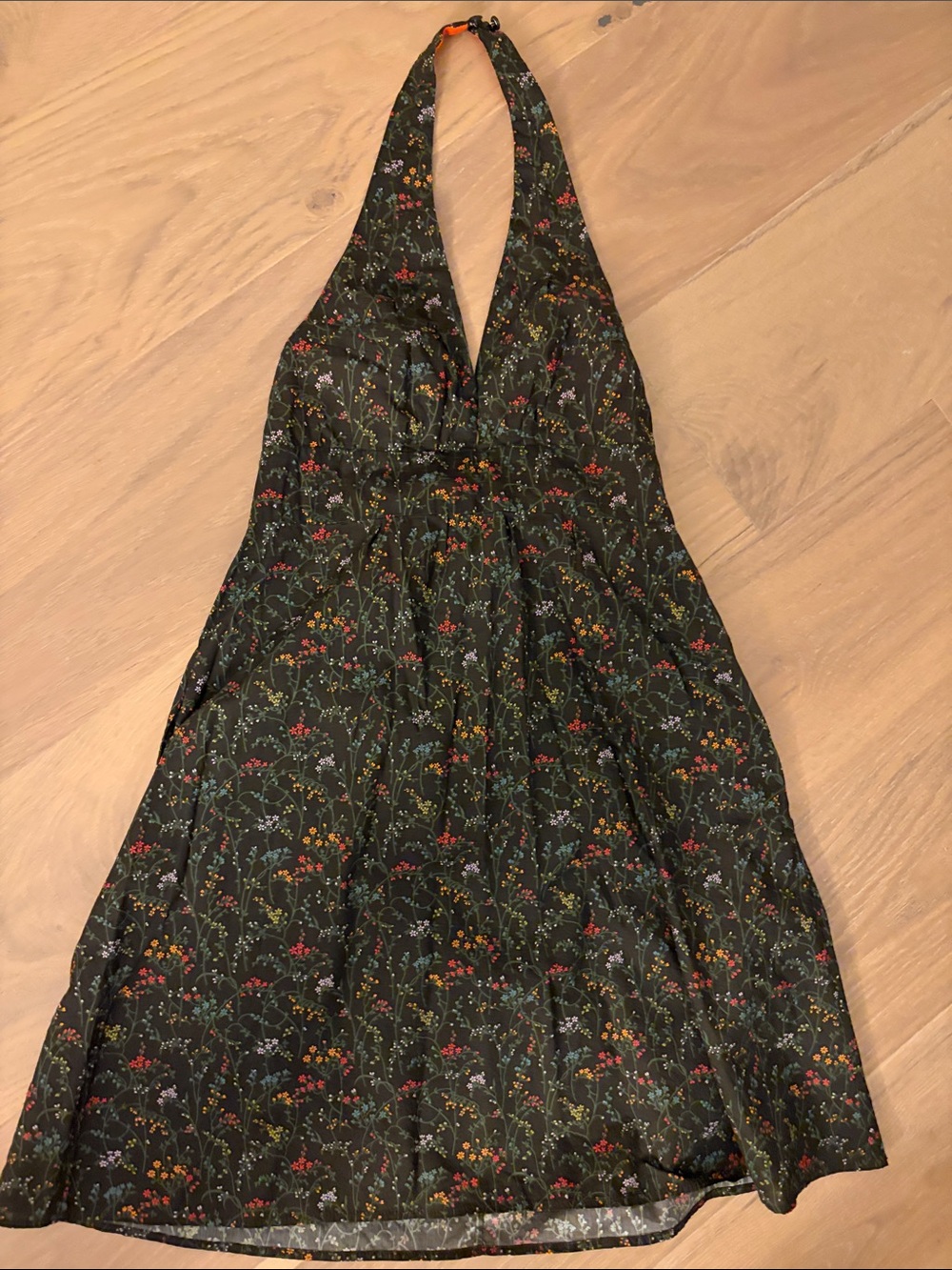 PIONEER Dark Green Halter Floral Midi Dress